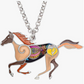 Cute Colorful Horse Necklace Cowgirl Chain Jewelry Birthday Gift Silver Stainless Steel 20in.