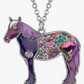 Cute Colorful Horse Necklace Cowgirl Chain Jewelry Birthday Gift Silver Stainless Steel 20in.