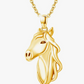 Horse Head Necklace Pendant Cowgirl Chain Horse Face Jewelry Birthday Gift Rose Gold 925 Sterling Silver 20in.