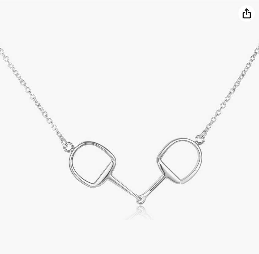 Horse Snaffle Pendant Horseshoe Necklace Cowgirl Chain Horse Jewelry Birthday Gift Rose Gold 925 Sterling Silver 20in.