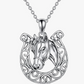 925 Sterling Silver Celtic Horseshoe Lucky Pendant Horse Girl Necklace Chain Cowgirl Jewelry Birthday Gift 20in.