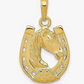 14K Gold Horse Head Pendant Luck Horseshoe Jewelry Women Mens Boys Girls Teens Solid 14K Gold