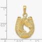 14K Gold Horse Head Pendant Luck Horseshoe Jewelry Women Mens Boys Girls Teens Solid 14K Gold