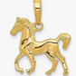 14K Gold Horse Pendant Mule Donkey Jewelry Women Mens Boys Girls Teens Solid 14K Gold