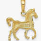 14K Gold Horse Pendant Mule Donkey Jewelry Women Mens Boys Girls Teens Solid 14K Gold