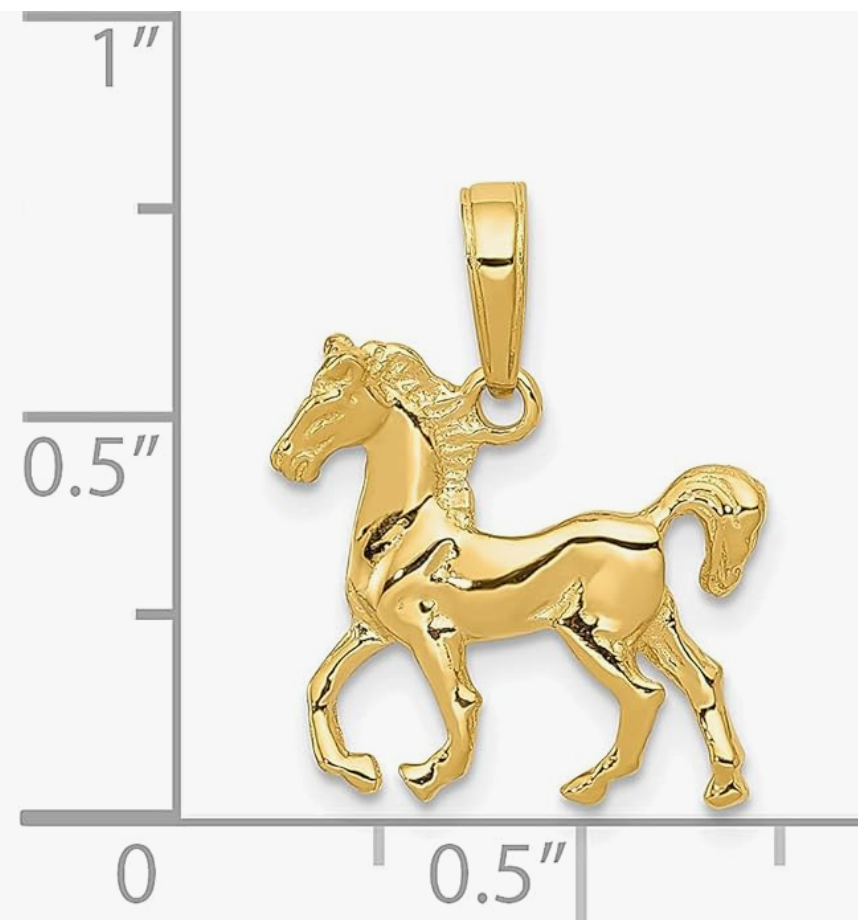 14K Gold Horse Pendant Mule Donkey Jewelry Women Mens Boys Girls Teens Solid 14K Gold