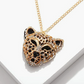 Gold Silver Leopard Pendant Jaguar Diamond Necklace Cheetah Chain Panther Jewelry Birthday Gift 24in.