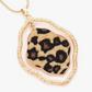 Gold Cheetah Pendant Necklace Leopard Print Chain Jaguar Jewelry Birthday Gift 32in.