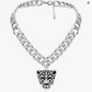 Gold Cheetah Pendant Jaguar Necklace Silver Diamond Leopard Chain Panther Jewelry Birthday Gift 18in.