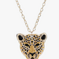 Crystal Leopard Pendant Jaguar Diamond Necklace Cheetah Chain Panther Gold Jewelry Birthday Gift 24in.