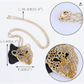 Crystal Leopard Pendant Jaguar Diamond Necklace Cheetah Chain Panther Gold Jewelry Birthday Gift 24in.