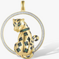 Gold Diamond Leopard Pendant Jaguar Necklace Cheetah Chain Panther Green Emerald Jewelry Birthday Gift 20in.
