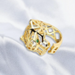 Gold Geometry Jaguar Ring Leopard Cheetah Ring Panther Jewelry Birthday Green Emerald Gift