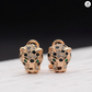 Black Leopard Face Diamond Earring Panther Head Earrings Cheetah Jaguar Green Eye Earring Jewelry Birthday Gift