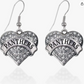 Diamond I Love Panthers Earrings Dangle Heart Love Jewelry Birthday Gift