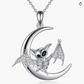 Copy of Moon Bat Necklace Bat Wing Pendant Chain Gothic Mystic Witch Halloween Jewelry Birthday Gift 20in.