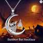 Copy of Moon Bat Necklace Bat Wing Pendant Chain Gothic Mystic Witch Halloween Jewelry Birthday Gift 20in.