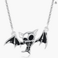 Black Skull Bat Necklace Bat Wing Pendant Chain Gothic Mystic Witch Halloween Jewelry Birthday Gift 20in.
