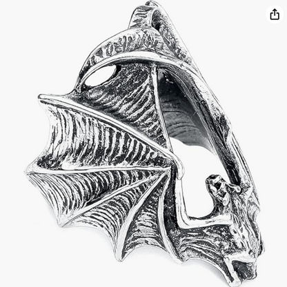 Stainless Steel Alchemy of England Bat Ring Bat Wing Gothic Mystic Witch Ring Halloween Jewelry Birthday Gift