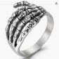 Skeleton Hand Ring Skull Head Gothic Mystic Witch Ring Halloween Jewelry Birthday Gift 925 Sterling Silver