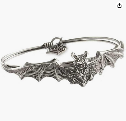 Vintage Adjustable Bat Bangle Bracelet Bat Wing Gothic Mystic Witch Bracelet Halloween Jewelry Birthday Gift Stainless Steel