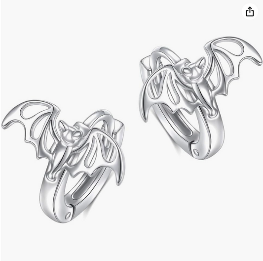 Bat Butterfly Earrings Huggie Hoops Dragonfly Earring Triangle Jewelry Birthday Gift 925 Sterling Silver