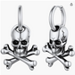 Skull Head Cross Bones Earrings Huggie Hoops Skull Bones Earring Jewelry Birthday Gift Stainless Steel