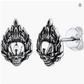 Skull Head Fire Earrings Huggie Hoops Skull Fire Earring Jewelry Birthday Gift Stainless Steel