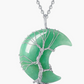 Tree of Life Birthstone Necklace Tree Crescent Moon Pendant Birthstone Jewelry Reiki Healing Crystal Gemstone Quartz Birthday Gift Stainless Steel 24in.