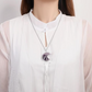 Tree of Life Birthstone Necklace Tree Crescent Moon Pendant Birthstone Jewelry Reiki Healing Crystal Gemstone Quartz Birthday Gift Stainless Steel 24in.