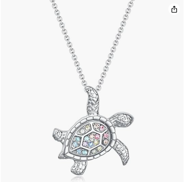 Rainbow Crab Necklace Diamond Pendant Sea Crab Jewelry Beach Crab Chain Birthday Gift Silver 18in.