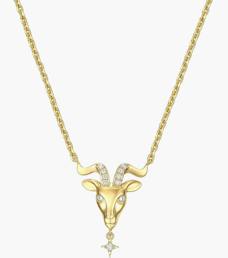 Gold Crab Zodiac Necklace Diamond Pendant Sea Crab Horoscope Jewelry Beach Crab Chain Birthday Gift Silver 925 Sterling Silver 18in.