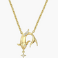 Gold Crab Zodiac Necklace Diamond Pendant Sea Crab Horoscope Jewelry Beach Crab Chain Birthday Gift Silver 925 Sterling Silver 18in.