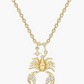 Gold Crab Zodiac Necklace Diamond Pendant Sea Crab Horoscope Jewelry Beach Crab Chain Birthday Gift Silver 925 Sterling Silver 18in.