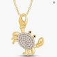 Gold Crab Birthstone Necklace Diamond Pendant Sea Crab Horoscope Jewelry Beach Crab Chain Birthday Gift Silver 925 Sterling Silver 18in.