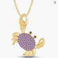 Gold Crab Birthstone Necklace Diamond Pendant Sea Crab Horoscope Jewelry Beach Crab Chain Birthday Gift Silver 925 Sterling Silver 18in.