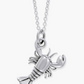925 Sterling Silver Maine Lobster Pendant Necklace Sea Lobster Jewelry Beach Lobster Chain Birthday Gift 18in.