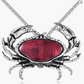 Abalone Crab Pendant Necklace Sea Crab Jewelry Beach Crab Chain Birthday Gift Stainless Steel 18in.