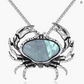 Abalone Crab Pendant Necklace Sea Crab Jewelry Beach Crab Chain Birthday Gift Stainless Steel 18in.