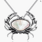 Abalone Crab Pendant Necklace Sea Crab Jewelry Beach Crab Chain Birthday Gift Stainless Steel 18in.