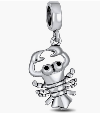 Cute Lobster Charm Bracelet Pendant Sea Lobster Jewelry Beach Lobster Bracelet Birthday Gift Silver 925 Sterling Silver