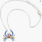 Cute Colorful Crab Pendant Necklace Purple Blue Black Green Sea Crab Jewelry Beach Crab Chain Birthday Gift Stainless Steel 18in.