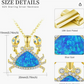 Gold Diamond Blue Opal Crab Pendant Necklace Sea Crab Jewelry Beach Crab Chain Birthday Gift 925 Sterling Silver 18in.