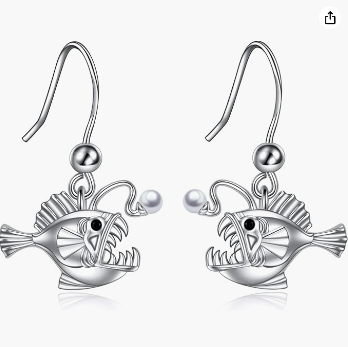 Fine Lobster Earrings Hanging Dangle Sea Lobster Jewelry Angler Fish Beach Birthday Gift 925 Sterling Silver