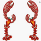 Red Diamond Lobster Earrings Crystal Lobster Earrings Hanging Red Sea Lobster Jewelry Beach Birthday Gift
