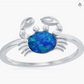 Blue Opal Crab 925 Silver Sterling Caribbean Crab Ring Sea Crab Jewelry Beach Birthday Gift