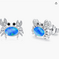 Blue Opal Crab Earrings Moonstone Crab Earrings Diamond Sea Crab Pink Jewelry Beach Birthday Gift