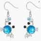 Cute Dangle Crab Earrings Blue Crab Earrings Sea Crab Jewelry Beach Birthday Gift 925 Silver Sterling