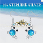 Cute Dangle Crab Earrings Blue Crab Earrings Sea Crab Jewelry Beach Birthday Gift 925 Silver Sterling