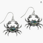 Dangle Red Blue Crab Earrings Crab Earrings Sea Crab Jewelry Silver Abalone Beach Birthday Gift